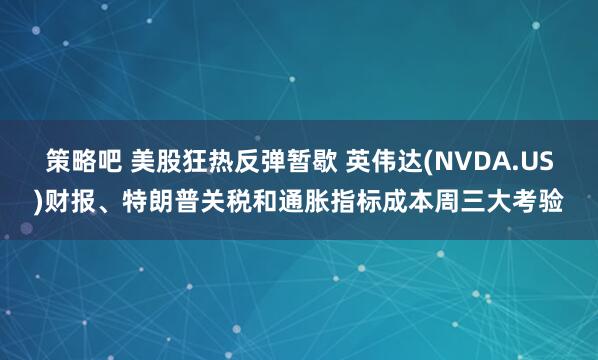 策略吧 美股狂热反弹暂歇 英伟达(NVDA.US)财报、特朗普关税和通胀指标成本周三大考验