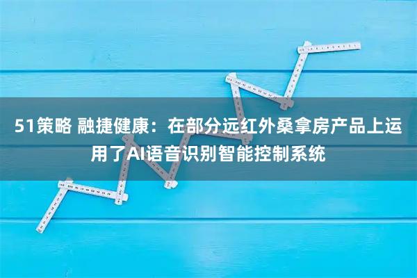 51策略 融捷健康：在部分远红外桑拿房产品上运用了AI语音识别智能控制系统