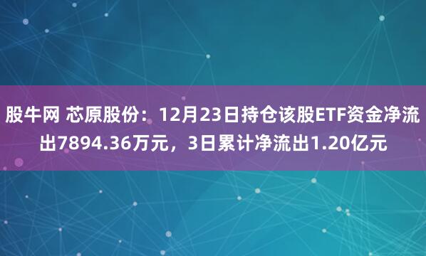 股牛网 芯原股份：12月23日持仓该股ETF资金净流出7894.36万元，3日累计净流出1.20亿元