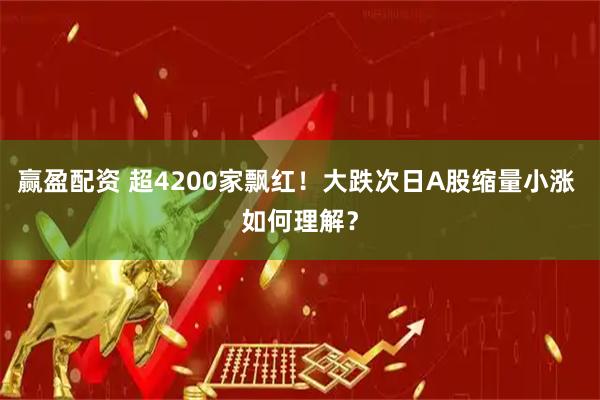 赢盈配资 超4200家飘红！大跌次日A股缩量小涨 如何理解？