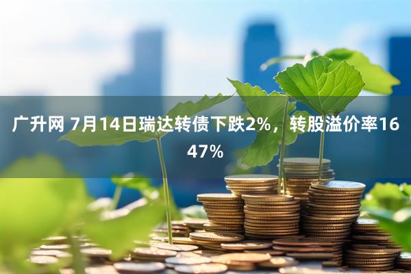 广升网 7月14日瑞达转债下跌2%，转股溢价率1647%
